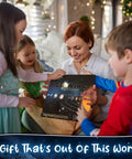 Glow In The Dark Space Wall Stickers Stars And Planets Set For Kids Room Ceiling Decals, being gifted by children to a woman.