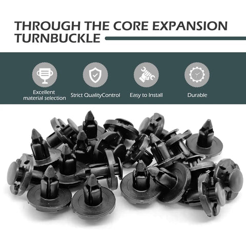 20 Piece Bumper Fastener Rivet Clips Set For Front Bumper And Radiator Support Retainers Plastic Push Fender Liner Clips Beefy Nylon Durable OEM 01553-09321 Compatible With Nissan Maxima Versa Altima And Infiniti