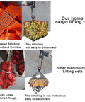 Comparison of Heavy Duty Cargo Hoisting Net featuring rugged webbing straps for safe lifting of loads up to 3.5 tons.