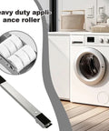 Heavy Duty Washer And Dryer Slider Furniture Mover Rollers For Moving Appliances Like Refrigerator With 660 Pounds Capacity, showing metal rollers and frame.