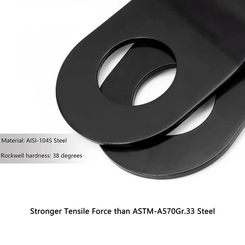 Close-up of Beefy 10 Ton Aluminum Wheel Snatch Block For Offroad Recovery With 22000 Lbs Capacity components, AISI-1045 steel
