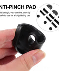 12-Pack Non-Slip Mini Bench Vise Pads Anti-Pinch Gaskets shown in hand with design details