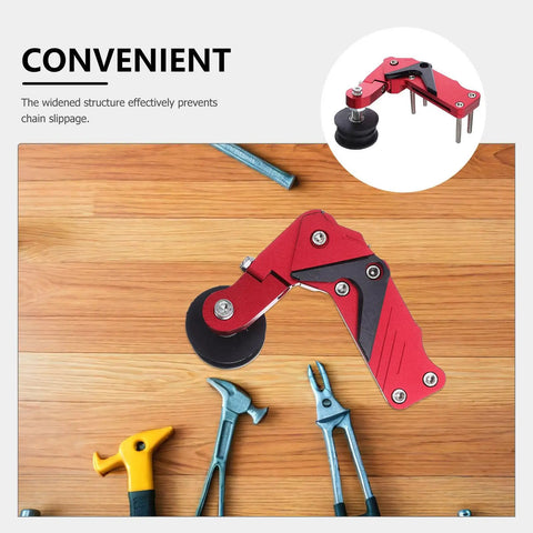 Heavy Duty Universal Motorcycle Chain Tensioner Kit For Dirt Bikes And Atvs With Anti Slip Roller For Precise Adjustment And Safe Heavy Rides, red aluminum