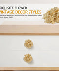 Gold Brass Peony Drawer Pulls Vintage Cabinet Hardware For Kitchen Bathroom Dresser Cupboard Furniture Easy Grip Flower Knob Handles With Classic Chinese Vintage Decor