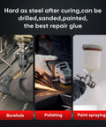 Heavy Duty Two Part Epoxy Weld Adhesive For Metal Plastic Ceramic Glass Wood And More Waterproof High Strength Repair Glue With 1.76oz 1:1 Syringe Includes Pusher And Scraper Temperature Resistant in borehole, polishing, paint spraying processes