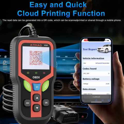 All In One OBD2 Scanner Diagnostic Tool For Cars And Trucks Plug And Play Read And Clear Check Engine Codes displayed with smartphone