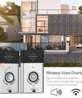 Wireless Intercom Doorbell with big speaker mounted outside a modern house, showcasing two way audio and easy setup.