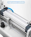 Close-up of High Power Cylinder on Heavy Duty Horizontal Heating Mixing Filler Machine for Thick Pastes and Rich Liquids.