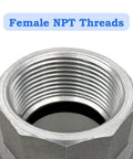 Heavy Duty 3 Inch Type D Aluminum Cam And Groove Hose Coupling With Female Camlock Adapter Kit Features quick swap design, close-up of female NPT threads.