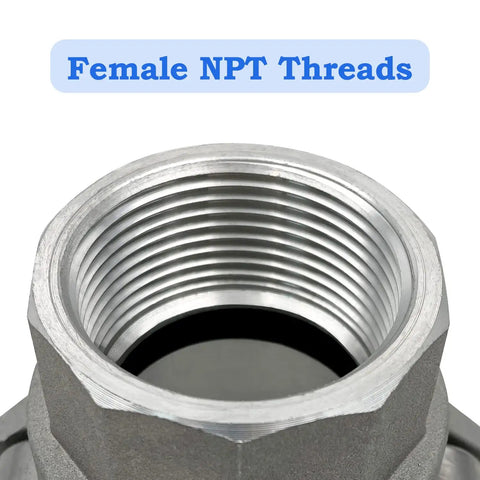 Heavy Duty 3 Inch Type D Aluminum Cam And Groove Hose Coupling With Female Camlock Adapter Kit Features quick swap design, close-up of female NPT threads.