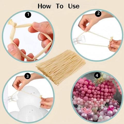 Ultimate Balloon Arch Kit With 6 Heavy Duty Clear Clamps And 100 Premium Long透明 Balloons For Epic Birthday Weddings And Party Decorations assembly steps with balloons and clamp