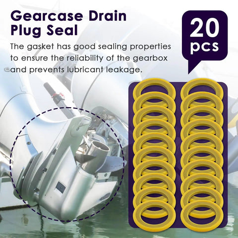 Premium Gearcase Drain Plug Seal Pack For A Tight Leak Free Gearbox Seal That Prevents Oil Leaks, Durable Marine Seal Washers For High Performance Gearcases, Heavy Duty For Inboards And Outboards