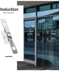 Pro Level 10 Pack Sliding Door Rollers With 10 mm Bore Bearing Kit for Window Track Guide Pulleys displayed with a modern glass door.