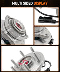 Front Wheel Bearing Hub Assembly 2 Pack 515142 Compatible With Ford Expedition 2011 2014 Ford F 150 2010 2014 Lincoln Navigator 2011 2014 6 Lugs With ABS, showing multi-sided views with ABS sensor and 6-lug design.