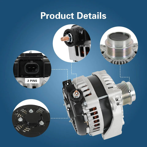 High Output 170 Amp 12V Alternator Replacement For 2014 To 2018 Chevy Silverado 1500 And GMC Sierra 1500 Plus 2015 To 2020 Suburban Tahoe Yukon Cadillac Escalade 4.3L 5.3L 6.2L Replaces 84143540 And 22949467 product details.