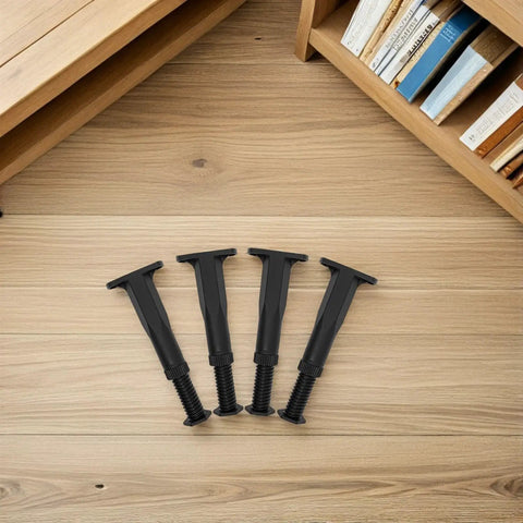 Beefed Up Adjustable Furniture Support Legs 8 Pack Telescoping Heavy Duty Replacement Feet For Cabinets displayed on wooden floor