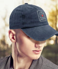 Navy Blue Womens Adjustable Baseball Cap With Washed Distressed Low Profile Look For Dope Everyday Streetwear And Outdoor Fun