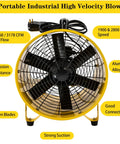 Beefy 16 Inch High Velocity Portable Blower Fan With 1100W Copper Motor 1900 To 2800 RPM 2160 To 3178 CFM Industrial Extractor