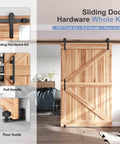 Sliding Barn Door Track And Hardware Kit With 12 Ft Straight Pulley System No Fuss Install Smooth Quiet Rollers