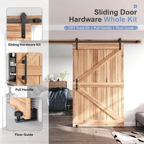 Sliding Barn Door Track And Hardware Kit With 12 Ft Straight Pulley System No Fuss Install Smooth Quiet Rollers