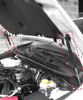 Front Hood Lift Supports For Subaru Crosstrek 2024 And Up, Stainless Steel Hood Shocks shown installed on open hood