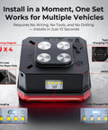 HWSTAR 2026 magnetic wireless trailer light kit module with four magnets, USB-C port, ON/OFF button, and LED taillight