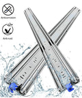 Heavy Duty Side Mount Drawer Slides With Silent Ball Bearing Gliders That Ride Smooth And Lock Firm For Zero Wobble Workhorse Drawer Runners That Glide Like Butter Every Time, showing stainless steel slides with water splash.