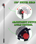 Long Reach 3 In 1 Weeding Tool With Adjustable Crevice Cleaners showing 150° swivel head and angle control switch.