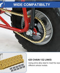 420 Chain Replacement, 132 Links, Heavy Duty for Mini Bikes, ATVs, Dirt Bikes, Go Karts, Wheel Sprocket View