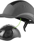 Ultra Lightweight Breathable Bump Cap For Head Protection Baseball Cap Style Hard Hat Alternative For Men And Women Safety Cap With High Density ABS Insert Comfortable Fit Hot Day Ready All Day Comfort And Durability showing high density ABS insert.