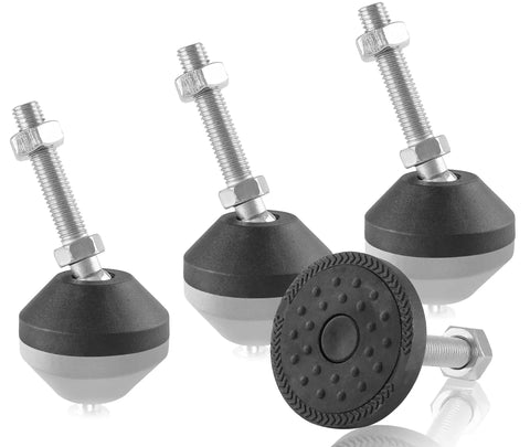 4 Pcs M10 Leveling Feet With T Nut No Slip Threaded Rubber Feet Adjustable Swivel Levelers For Furniture And Appliances