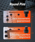 Round pins highlighted in Welding Table Clamps And Fixture Pins Kit, 19 Pieces Including Five Eighth Inch V Blocks And Round Pins