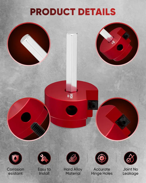 Product details of 1-1/2 Inch PVC Pipe Reamer and Fitting Saver for SCH40 ABS CPVC pipes, showing corrosion resistance and hard alloy material features.