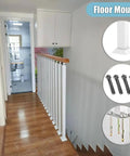 Matte White Square Metal Railing Post For Indoor And Outdoor Deck Stair Handrail Baluster Floor Mount With Adjustable Angle Bracket Knockout Finish No Sweat Setup 1 Piece in a hallway.