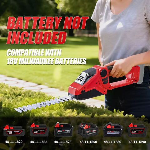 Person using Cordless Hedge Trimmer 2 In 1 Bush Cutter With Grass Shears Electric Trimmer 2200 RPM Garden Tool Battery Not Included