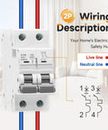 Solid 25 Amp Miniature Circuit Breaker For Solar Systems 120V 240V 2 Pole DIN Rail Mount MCB With Thermal Magnetic Trip