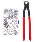 Tough Stainless Steel Hose Clamp Kit For Durable Pipe Fixing And Hose Securing With Single Double Ear Clamps 6 To 235mm Great For Harsh Outdoor Zones And Heavy Industrial Equipment Use, kit box and clamp tool