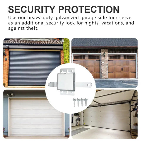 Heavy Duty Inside Garage Door Deadlock, Galvanized Steel Side Lock For Most Garage Doors, Beefed Up Security Protection, 2 Pack