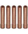 Five 13N22 collets from the TIG Gas Lens Collet Body Set for WP 9 20 25 Torch, a real workhorse, for 1/16 inch tungsten electrodes.