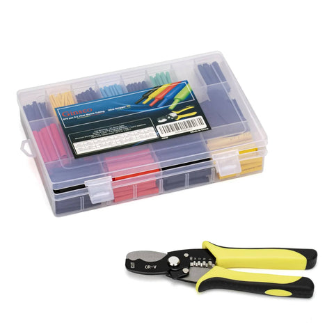 670 Piece Heat Shrink Tubing Kit With Wire Stripper Cutter, 2 To 1 Shrink Ratio, 6 Colors, 13 Sizes, 20 Types Assorted Sleeving Tubes