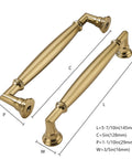 5 Inch Brushed Brass Cabinet Pulls 10 Pack, heavy duty solid warm gold handles for cabinets, center to center 5 inch measurement guide