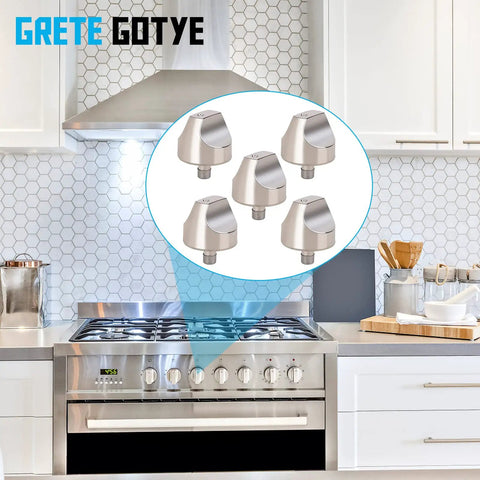 Gas Range Burner Knob Set No Fuss Replacement For GE Cafe Series Stovetop 5 Pack WB03X32194 WB03T10329 4920893