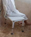Tub Transfer Bench With Backrest For Bathtub Height Adjustable Shower Chair Safe Senior Bath Seat Heavy Duty Non Slip Feet