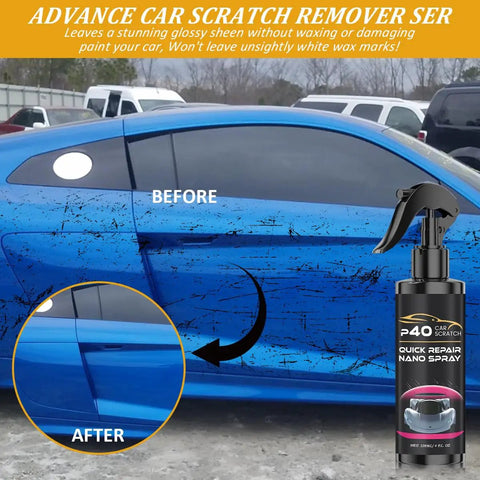 Two Pack P40 Car Scratch Quick Repair Nano Spray for All Cars and Surfaces Instant Invisible Scratch Remover illustration