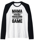 Front view of Powered Paragliding Is My Game Raglan Baseball Tee For Paramotor Fans Lightweight Classic Fit Shirt In Black