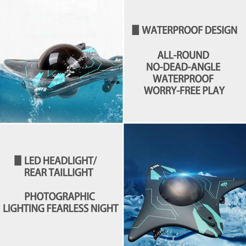 Six Channel RC Boat With Dope Camera, Waterproof Remote Control Boat For Pools Or Lakes, App Control, LED lights in action