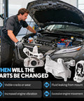 Technician inspecting engine bay with 3 Pack Heavy Duty Engine Motor Mounts Fits 2022 2025 Nissan Rogue 1.5L Fwd visible.