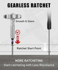 Close-up of gearless ratchet mechanism from 66 In 1 Magnetic Screwdriver Set With S2 Steel Bits for smooth operation.