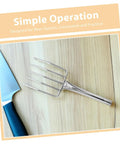 Heavy Duty Workhorse Garden Fork For Digging And Transplanting Beans Stainless Steel Hand Fork on wooden surface