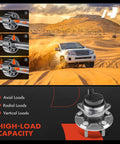 Rear Wheel Bearing And Hub Assembly With ABS For Toyota Corolla 2003 2008 Matrix 2003 2008 Prius 2004 2009 And Pontiac Vibe 2003 2008 Five Lug FWD Only showing hub and load capacity for axial, radial, and vertical loads.